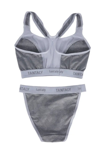 Tantaly Sports Underwear Suit L Size Split Design Sex Doll Clothing Tight Gray Design